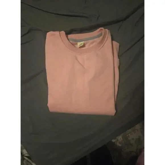 Aocku Contemporary Soft Peach Pink Crewneck Sweatshirt XL - Picture 2 of 3